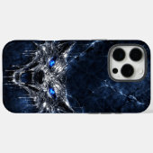 Mercury Wolf Blaue Saphir-Augen Glazial Case-Mate iPhone Hülle (Rückseite (Horizontal))