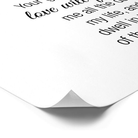 Mercy Psalm 23:6 Fountain Poster (Ecke)