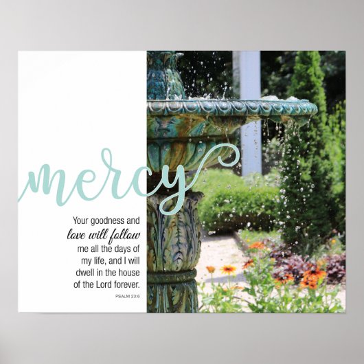 Mercy Psalm 23:6 Fountain Poster (Vorne)