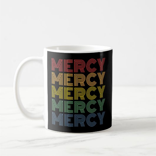 Mercy Wordmark Muster Personalisiert Name Kaffeetasse (Links)