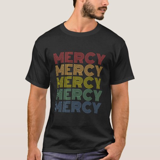 Mercy Wordmark Pattern Personalized Name T-Shirt (Vorderseite)