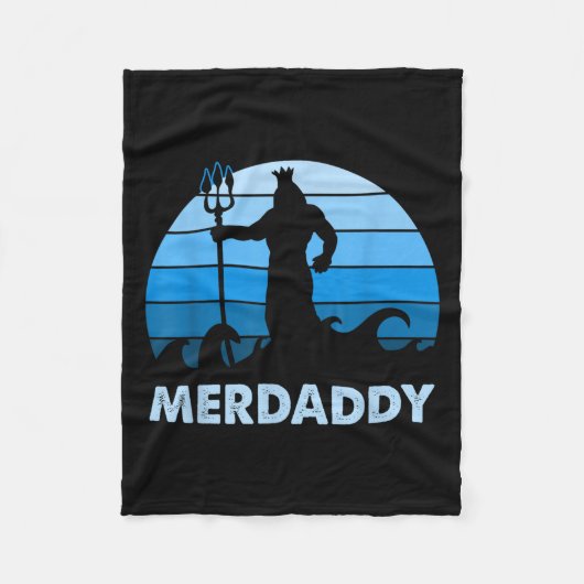 Merdaddy Mermaid Security Merman Daddy Fathers Day Fleecedecke (Vorderseite)