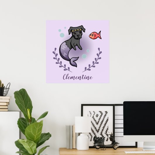 Merdog, Meerjungfrau, Prinzessin, Kinderzimmer Roo Poster (Heimbüro)