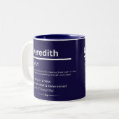 Meredith, Girl Personalized Name Definition Mug Zweifarbige Tasse (Vorderseite Links)
