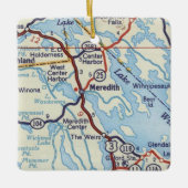 Meredith NH Vintag Map Keramikornament (Vorderseite)
