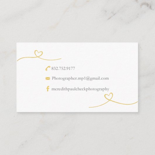 Meredith Paulcheck Fotografie Visitenkarte (Rückseite)