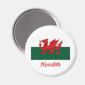 Meredith Welsh Flag Magnet (Vorderseite/Rückseite)