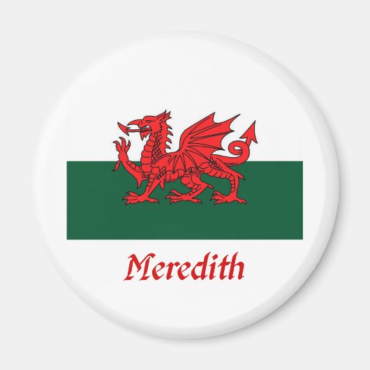 Meredith Welsh Flag Magnet (Vorne)