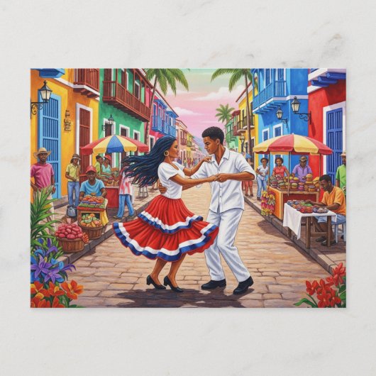 Merengue Dancers Dominikanische Republik Postkarte (Vorderseite)