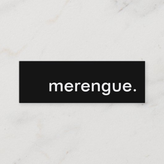 Merengue. Mini Visitenkarte (Vorderseite)