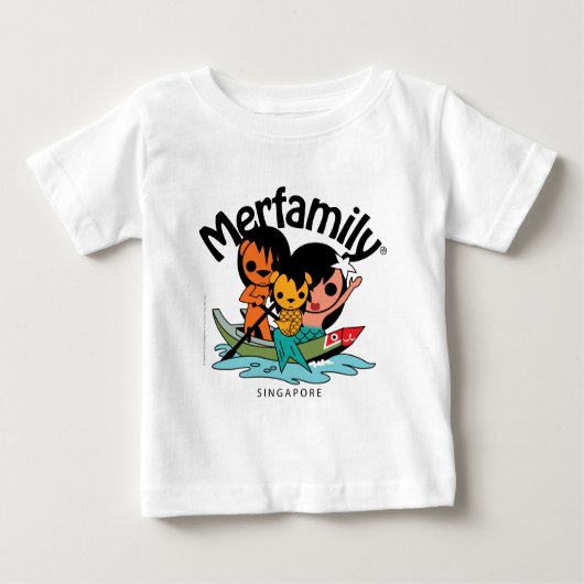 Merfamilie® Singapur Sampan Baby T-shirt (Vorderseite)
