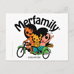 MERFAMILY® Singapore Trishaw Postkarte