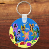 MerFeen im Ozean mit Delphinen-Schlüsselanhänger Schlüsselanhänger (Vorderseite)