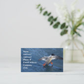 Merganser Duck Business Card Visitenkarte (Stehend Vorderseite)
