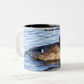 Merganser Duck Zweifarbige Tasse (Vorderseite Links)