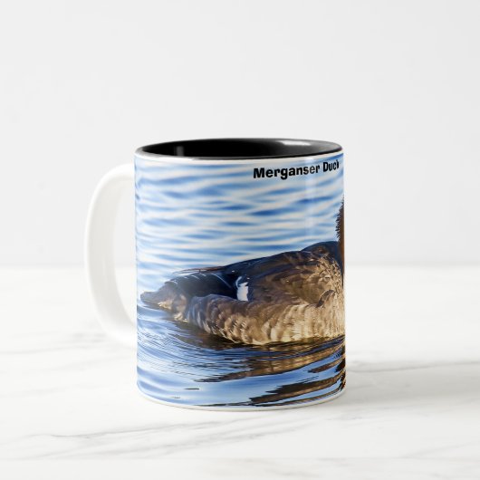 Merganser Duck Zweifarbige Tasse (Vorderseite Links)