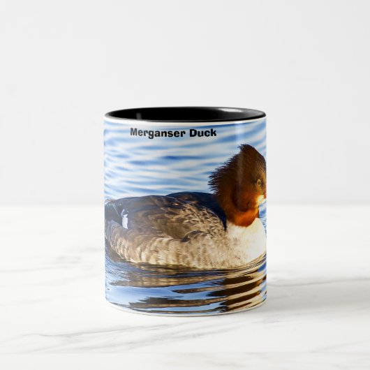 Merganser Duck Zweifarbige Tasse (Mittel)