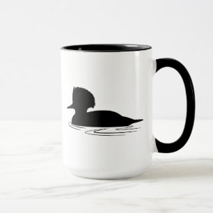 Merganser-Ente in der Silhouette Tasse