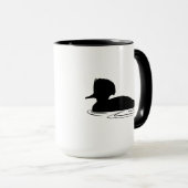 Merganser-Ente in der Silhouette Tasse (VorderseiteRechts)