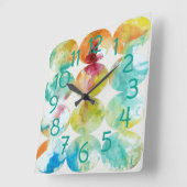 Merging Color II Quadratische Wanduhr (Winkel)