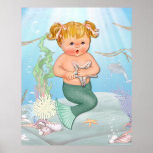 MerGirl mit Starfish Poster