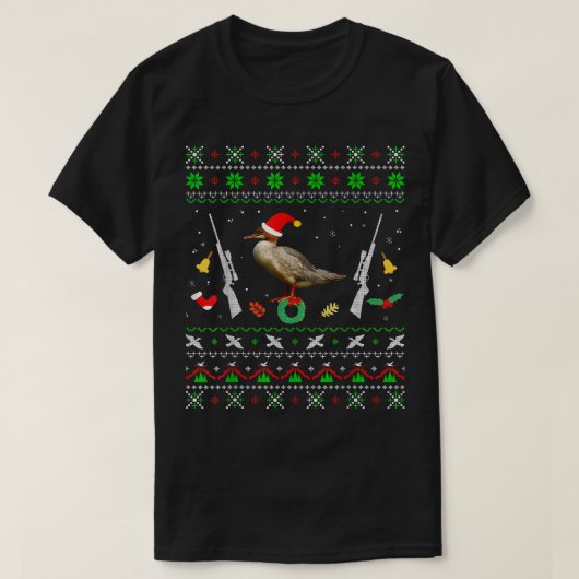 Mergus merganser Duck Jagd Weihnachten T-Shirt (Design vorne)
