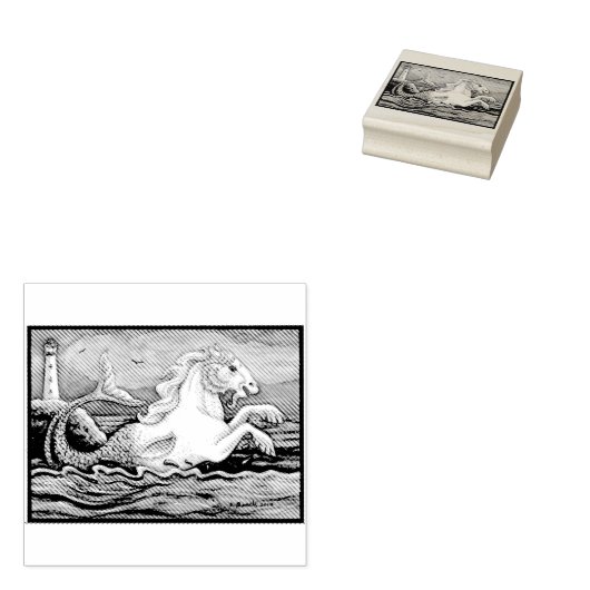 MERHORSE & LIGHT HOUSE FANTASY RUBBER BRIEFMARKE GUMMISTEMPEL (Stempel)