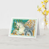 MERHORSE & WHITE OCTOPUS, FANTASY UNICORN Blank Karte (Gelbe Blume)