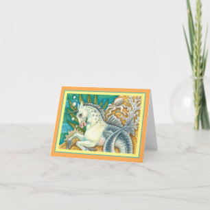 MERHORSE & WHITE OCTOPUS, FANTASY UNICORN Blank Karte