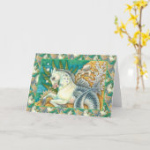 MERHORSE & WHITE OCTOPUS, FANTASY UNICORN Blank Karte (Gelbe Blume)