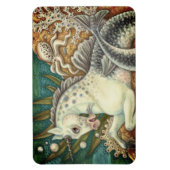 MERHORSE & WHITE OCTOPUS, FANTASY UNICORNHORSE MAGNET (Vertikal)