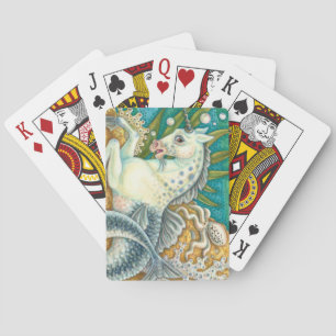 MERHORSE & WHITE OCTOPUS, FANTASY UNICORNHORSE SPIELKARTEN