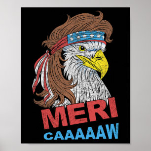 Meri-caaaaaw - Adler-Mullet 4. Juli USA Amerikanis Poster