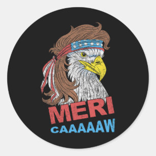 Meri-caaaaw - Adle Mullet 4. Juli US-amerikanisch Runder Aufkleber