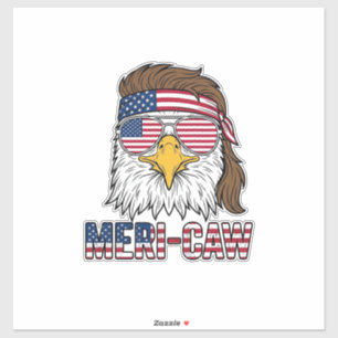 Meri-Caw Patriotischer Adler Vintage Gravur Shirt_ Aufkleber