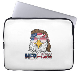Meri-Caw Patriotischer Adler Vintage Gravur Shirt_ Laptopschutzhülle