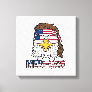 Meri-Caw Patriotischer Adler Vintage Gravur Shirt_ Leinwanddruck