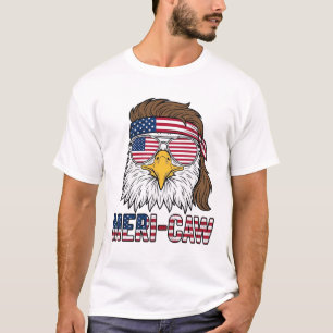 Meri-Caw Patriotischer Adler Vintage Gravur Shirt_ T-Shirt