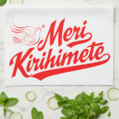 Meri Kirihimete Geschirrtuch (Gefaltet)