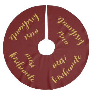 MERI KIRIHIMETE GOLD AOTEAROA NZ KIWI CHRISTMAS B POLYESTER WEIHNACHTSBAUMDECKE