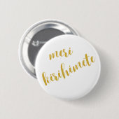 MERI KIRIHIMETE GOLD AOTEAROA NZ KIWI CHRISTMAS BUTTON (Vorne & Hinten)