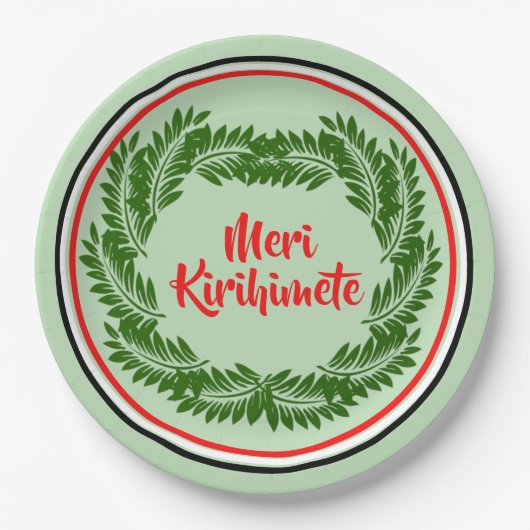 Meri Kirihimete Maori Merry Christmas 9" Pappteller (Vorderseite)