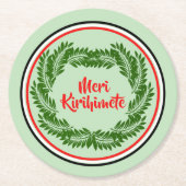Meri Kirihimete Maori Merry Christmas Runder Pappuntersetzer (Vorderseite)