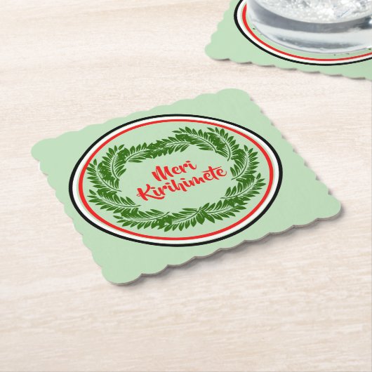 Meri Kirihimete Maori Merry Christmas Untersetzer (angewinkelt)