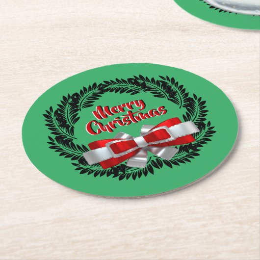 Meri Kirihimete Maori zu frohen Weihnachten Runder Pappuntersetzer (Angewinkelt)