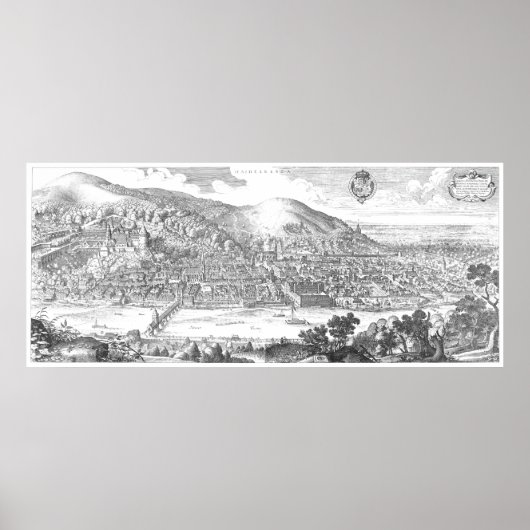 MERIAN: Heidelberg Castle and Old City (1620) Poster (Vorne)