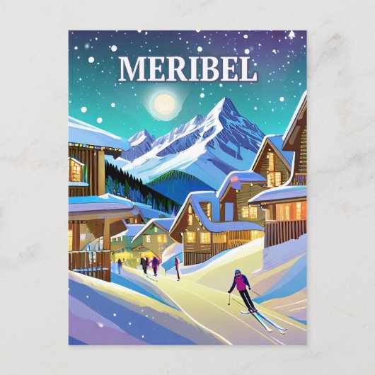 Meribel: Alpestre-Harmonie unter Winterglanz Postkarte (Vorderseite)