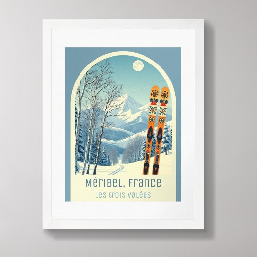 Méribel France Les trois Vallées ski Poster