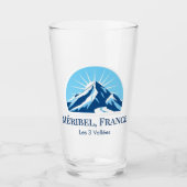 Méribel France Skigebiet Souvenir Glas (Vorderseite)