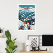 Meribel Ski Poster - Frankreich 1 (Heimbüro)